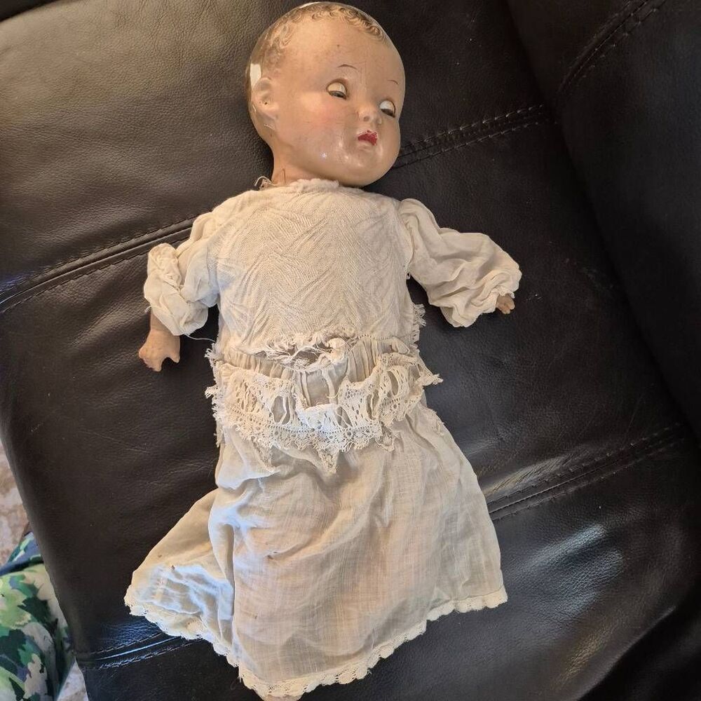 Doll, Vintage 20" with Heirloom dress